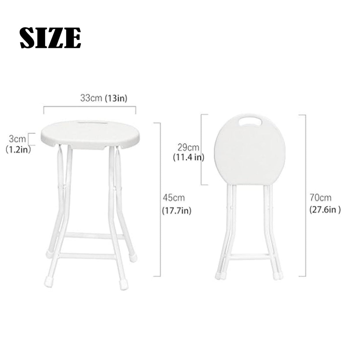 18 Inch Portable Plastic Folding Stool with Steel Frame G318223