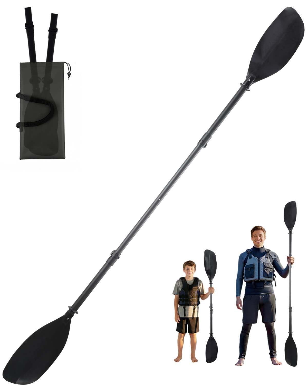 Adjustable Kayak Paddle 60-90" Stainless Steel D289