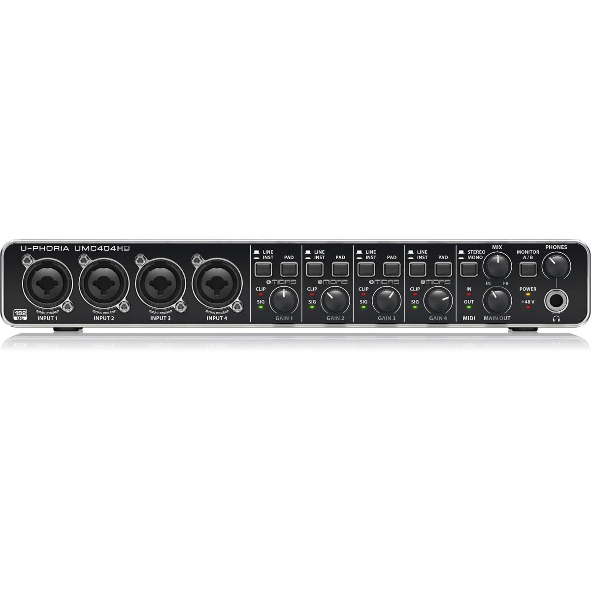 USB Audio/MIDI Interface with Mic Preamplifiers and 2x 25' XLR Cables B8163