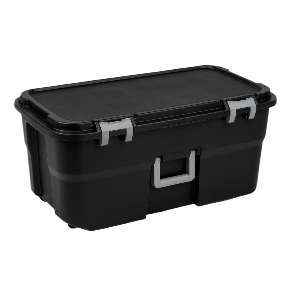 22 Gallon Black Wheeled Plastic Storage Trunk F71721