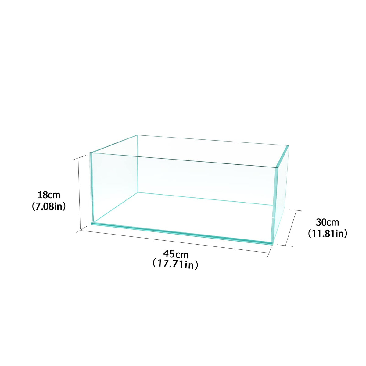 6.4Gal Shallow Rimless Aquarium Ultra-White Glass W5179