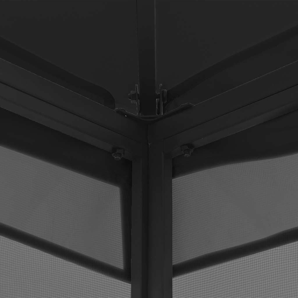 Anthracite Steel Frame 9.8'x9.8'x8.7' UV-Protective Polyester Gazebo N546991