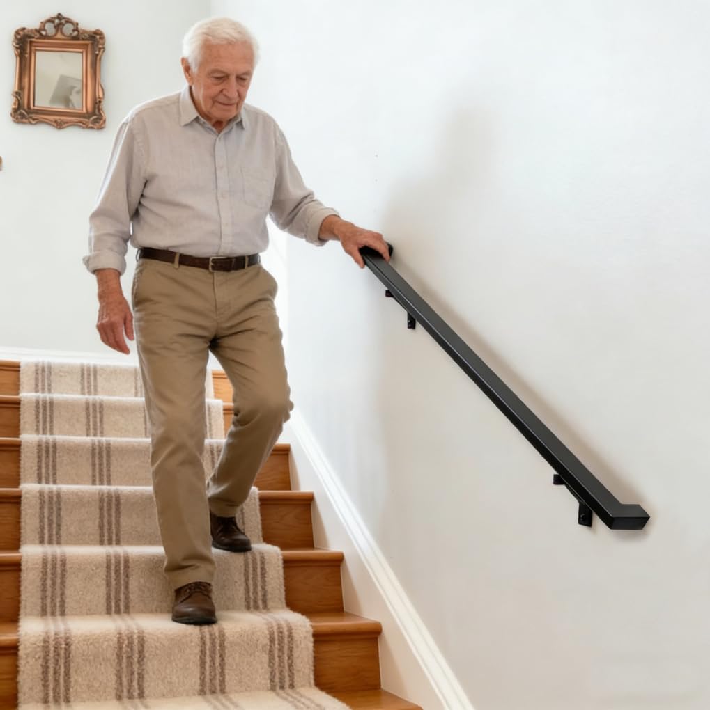 8 FT Aluminum Handrail Kit with 304 Stainless Steel Brackets G2692