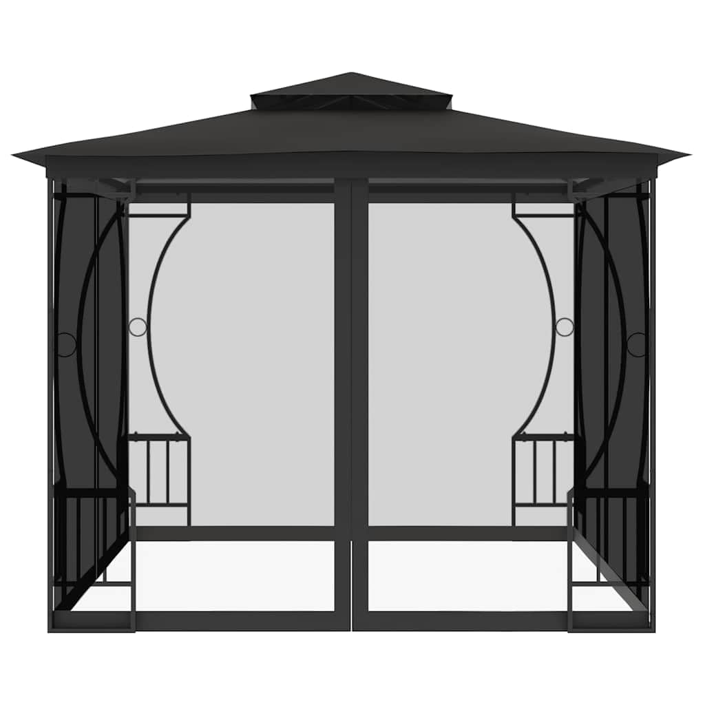Anthracite Steel Frame 9.8'x9.8'x8.7' UV-Protective Polyester Gazebo N546991