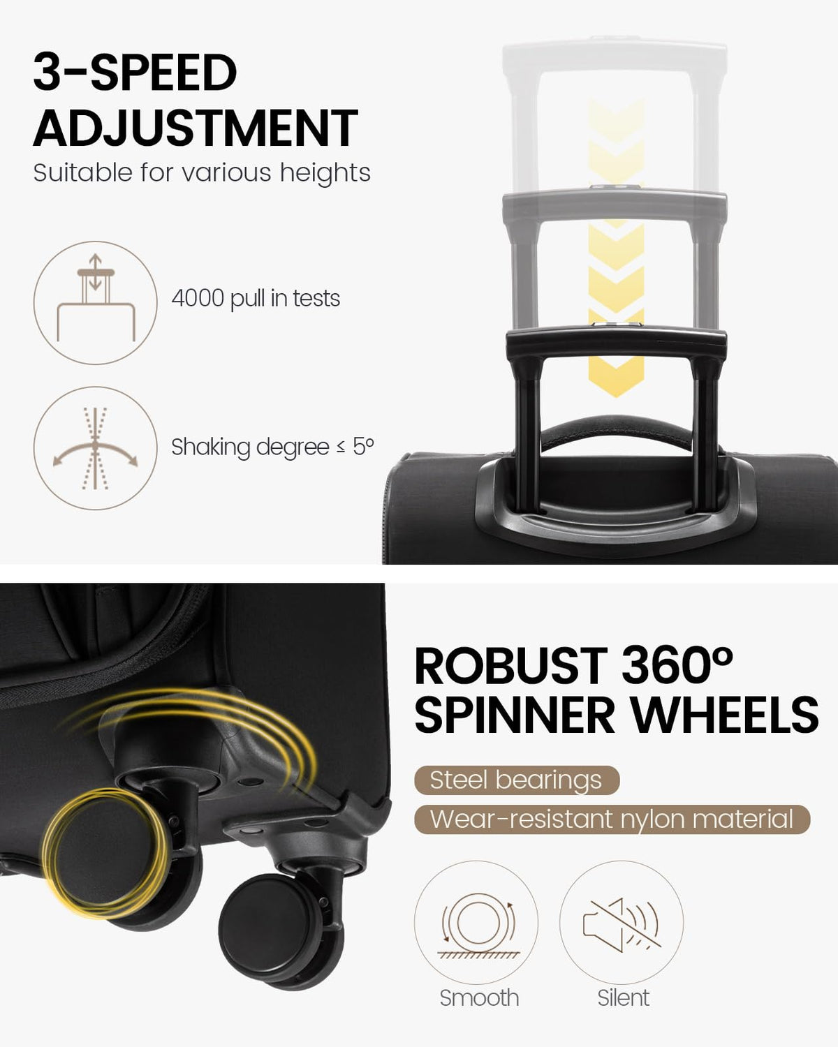 16 Inch Softside Spinner Luggage with TSA Lock L40650