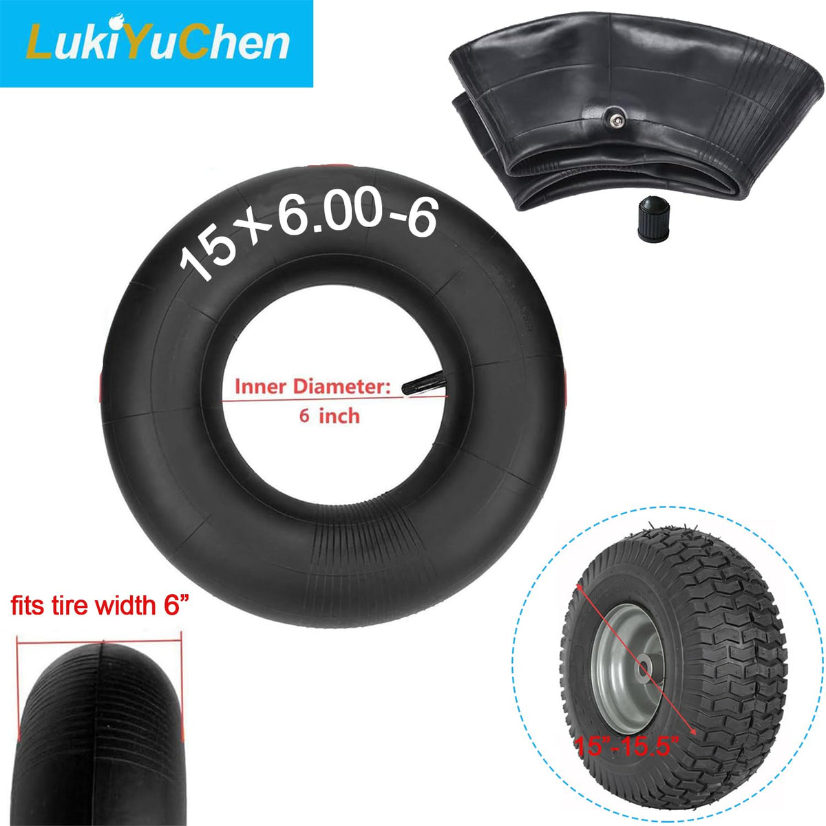 15x6.00-6 Inner Tube with TR13 Valve Stem 2/Pack B188969