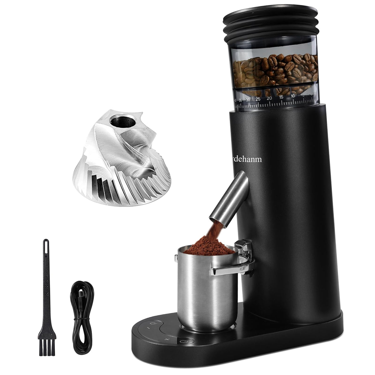 Cordless Black Conical Burr Coffee Grinder N76304