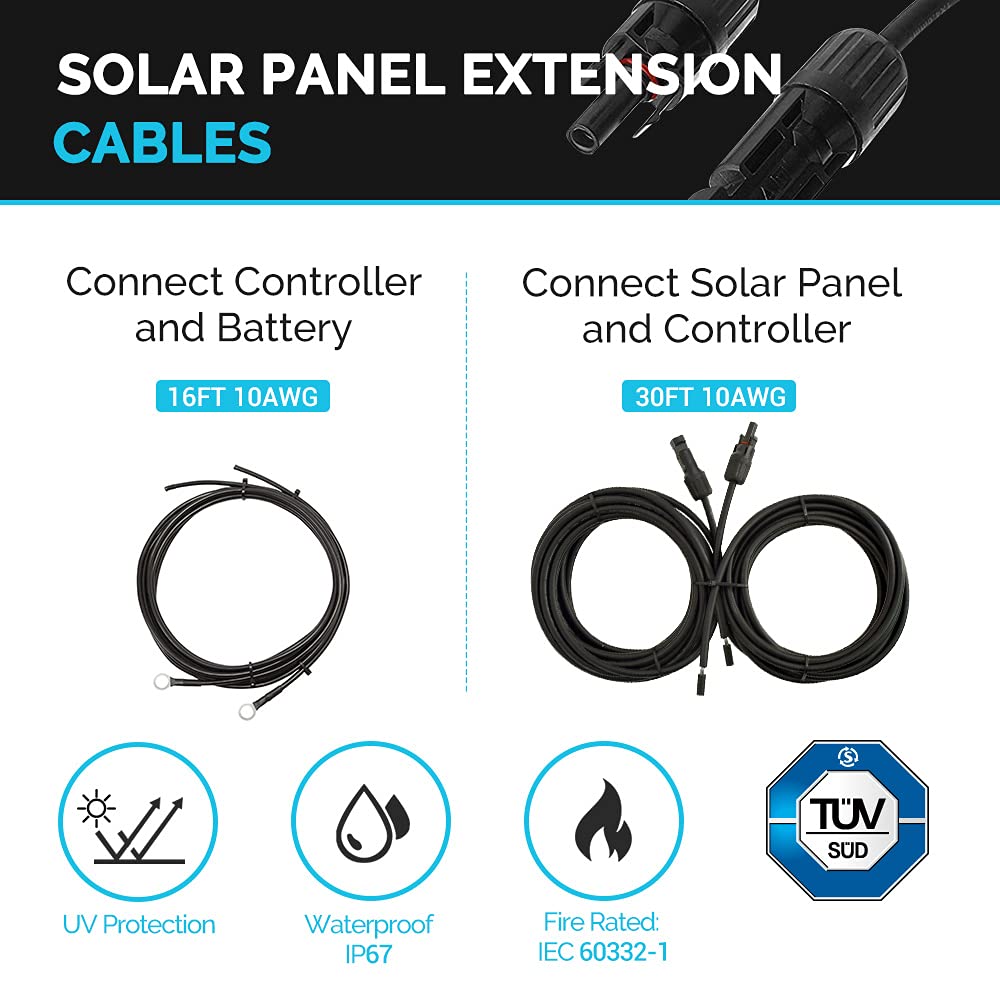 200W 12V N-Type RV Solar Panel Kit with 30A Controller B147771
