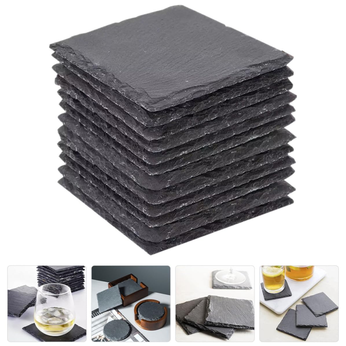 Natural Stone Drink Coasters Set D168501