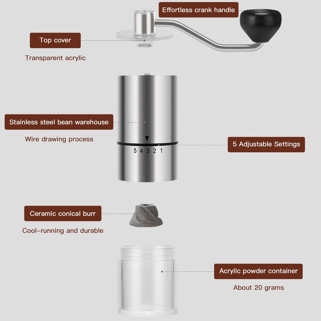 Manual Coffee Grinder with Ceramic Conical Burr K544