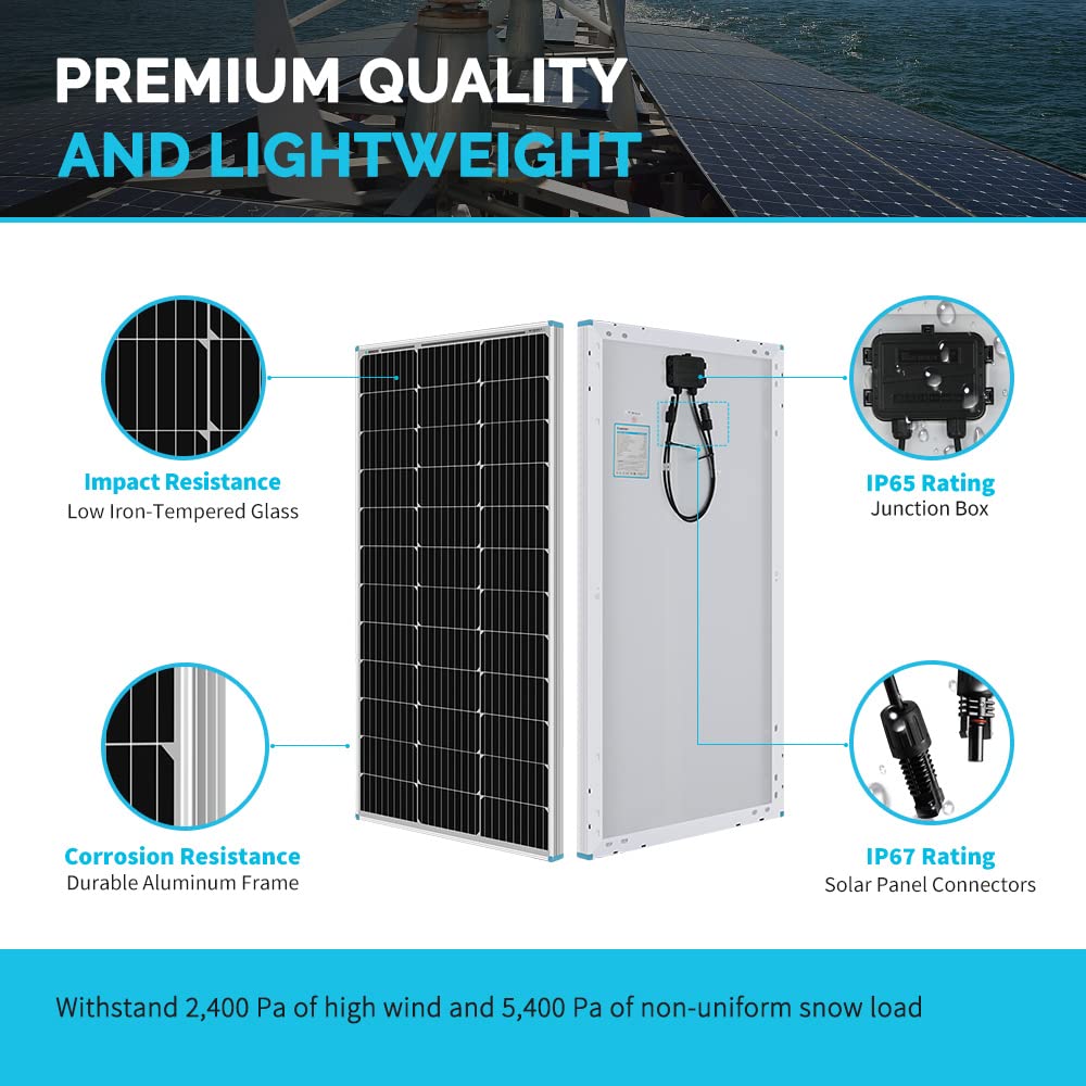 200W 12V N-Type RV Solar Panel Kit with 30A Controller B147771