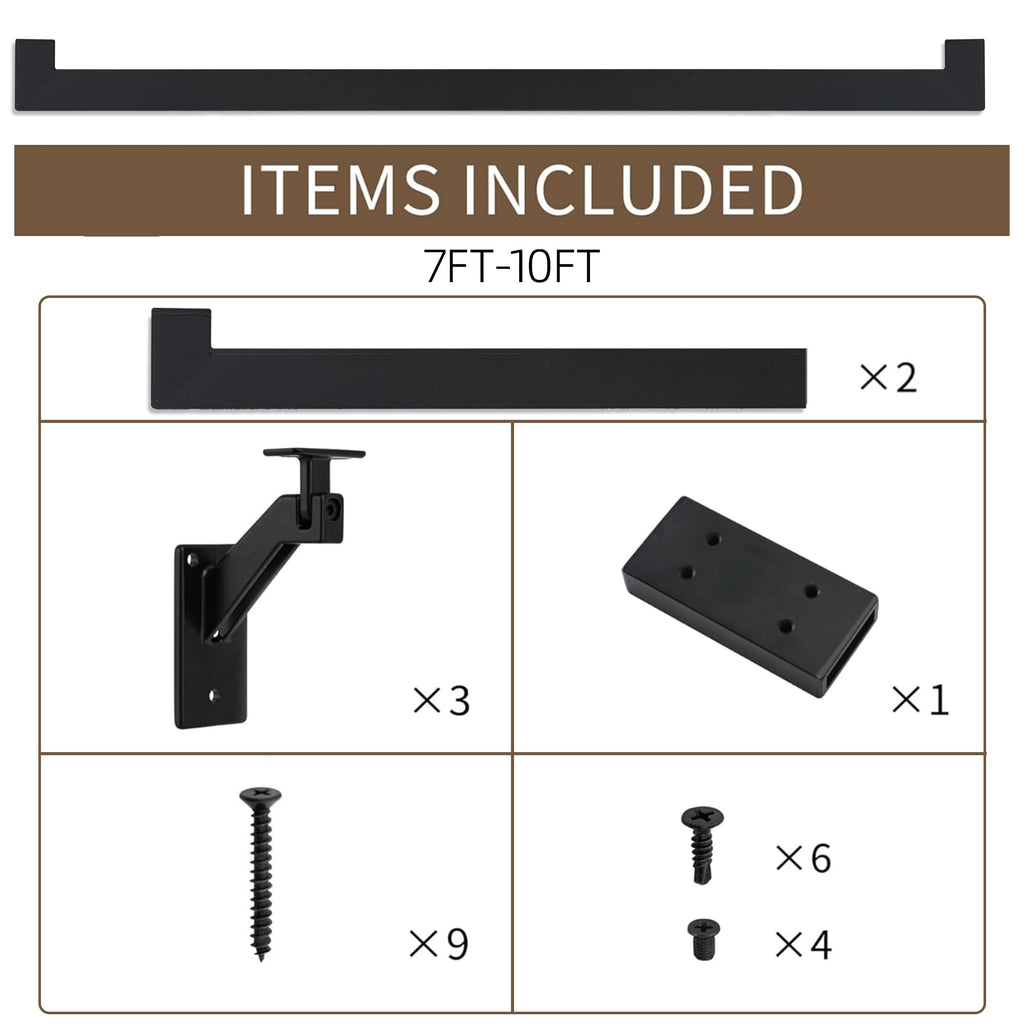 8 FT Aluminum Handrail Kit with 304 Stainless Steel Brackets G2692