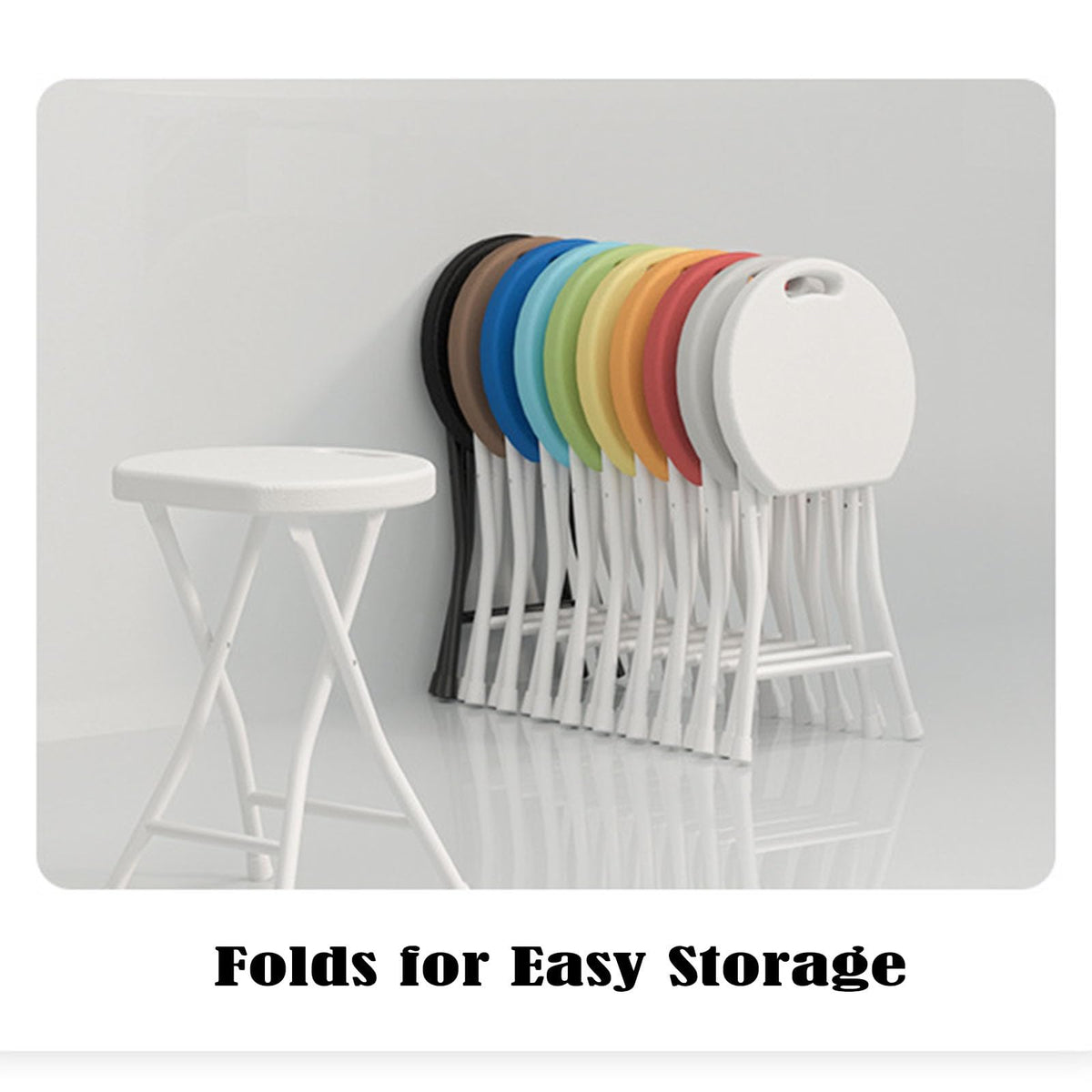 18 Inch Portable Plastic Folding Stool with Steel Frame G318223