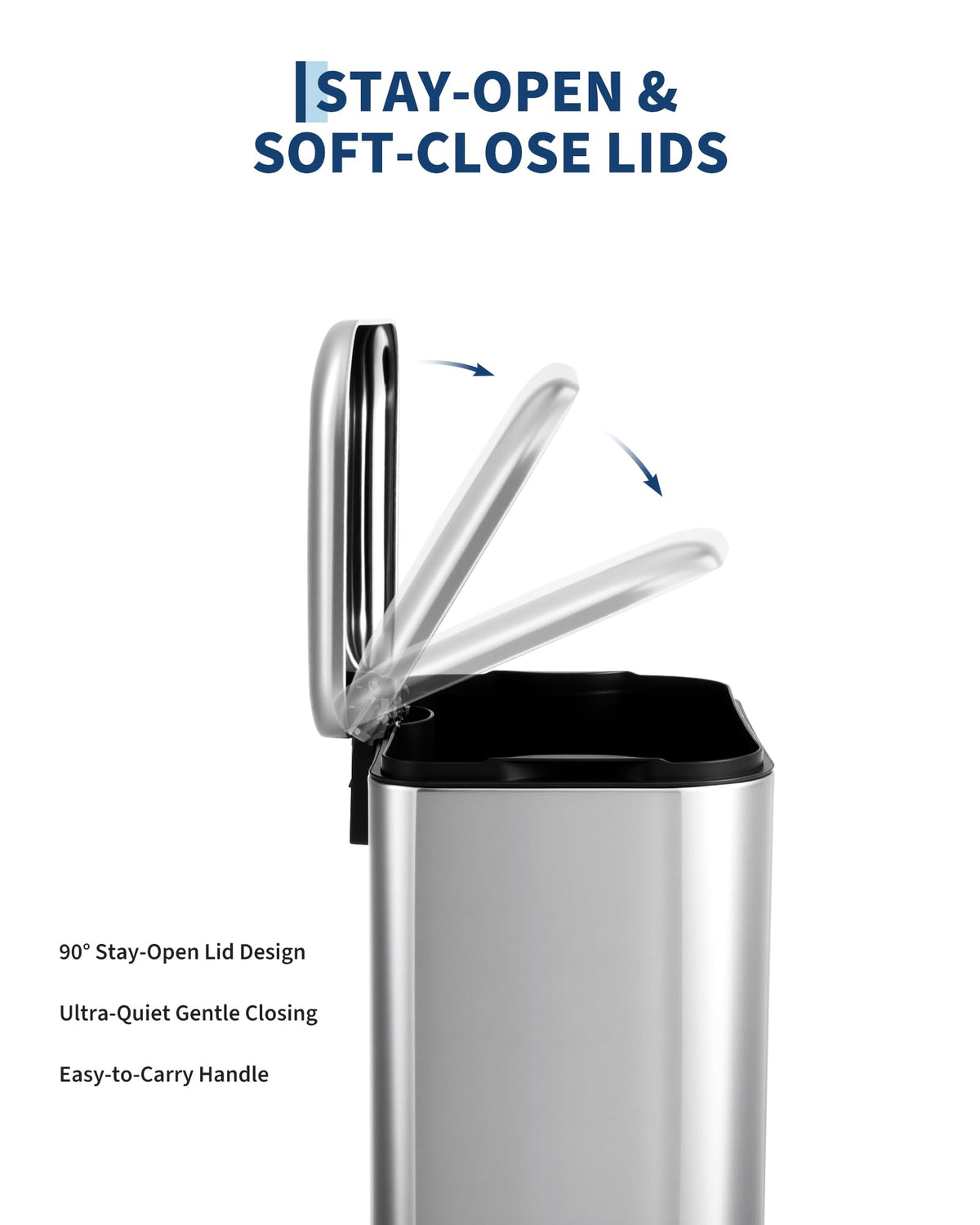 50L Stainless Steel Step Trash Can Y70286
