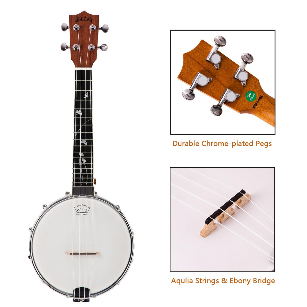 23" Sapele Wood Banjo Ukulele G561