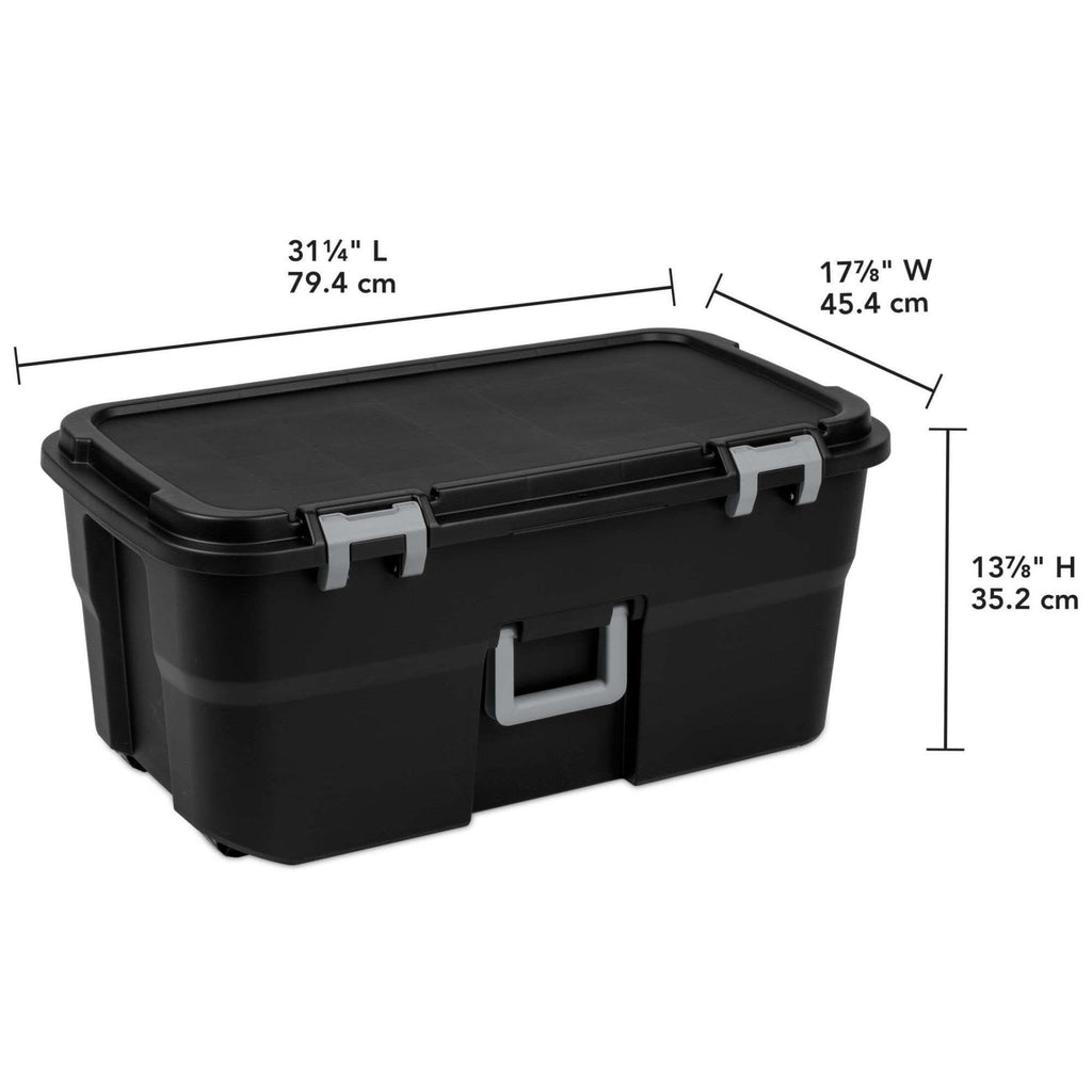 22 Gallon Black Wheeled Plastic Storage Trunk F71721