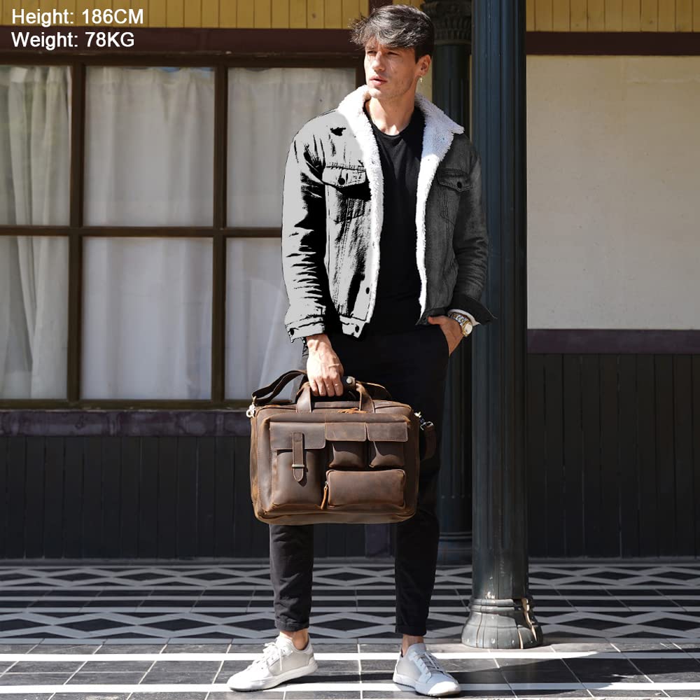 Leather 17.3" Laptop Briefcase D21596