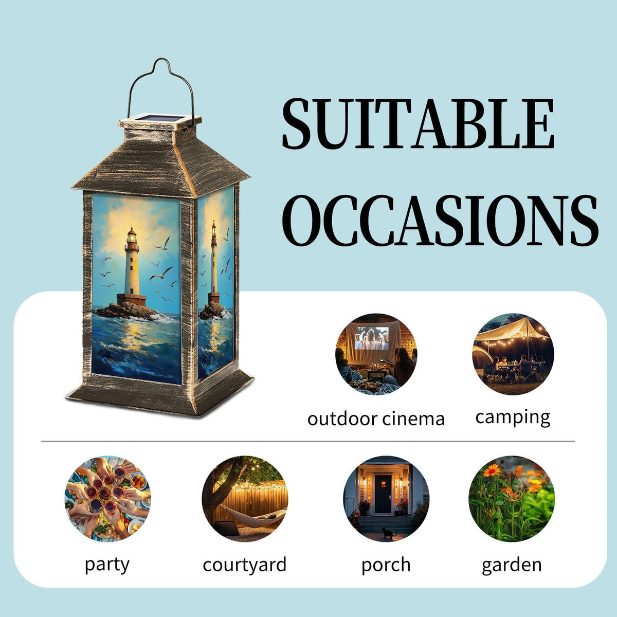 Waterproof Solar Powered Hanging Lantern V216