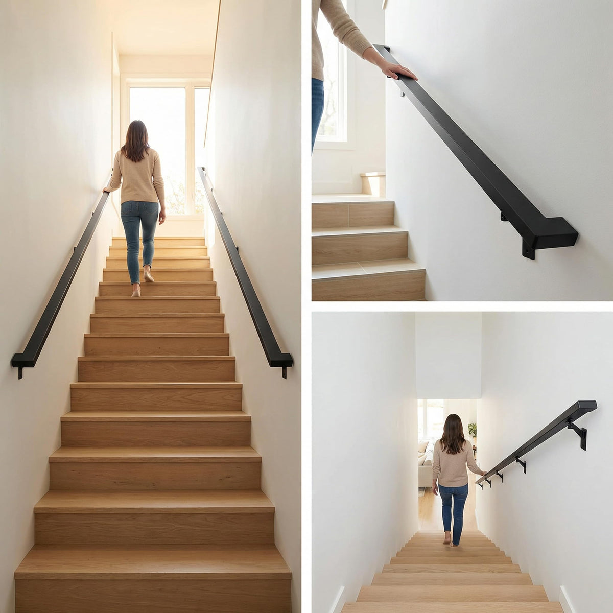 8 FT Aluminum Handrail Kit with 304 Stainless Steel Brackets G2692
