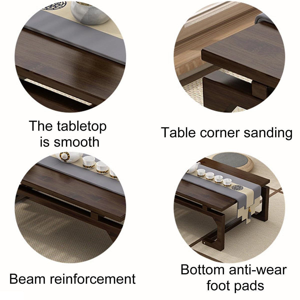 Japanese Floor Table Solid Wood 100x55x30cm I89574
