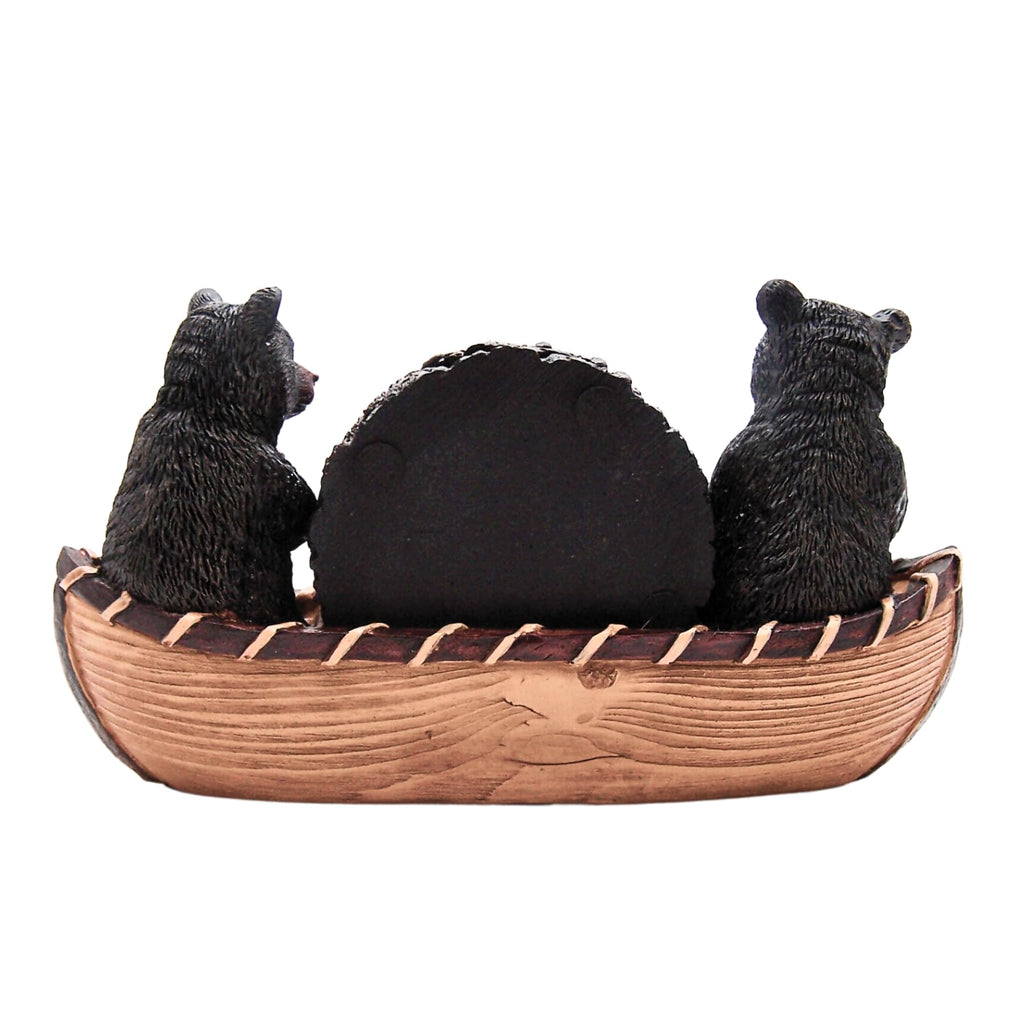Set of 4 Rustic Bear Canoe Coasters L664