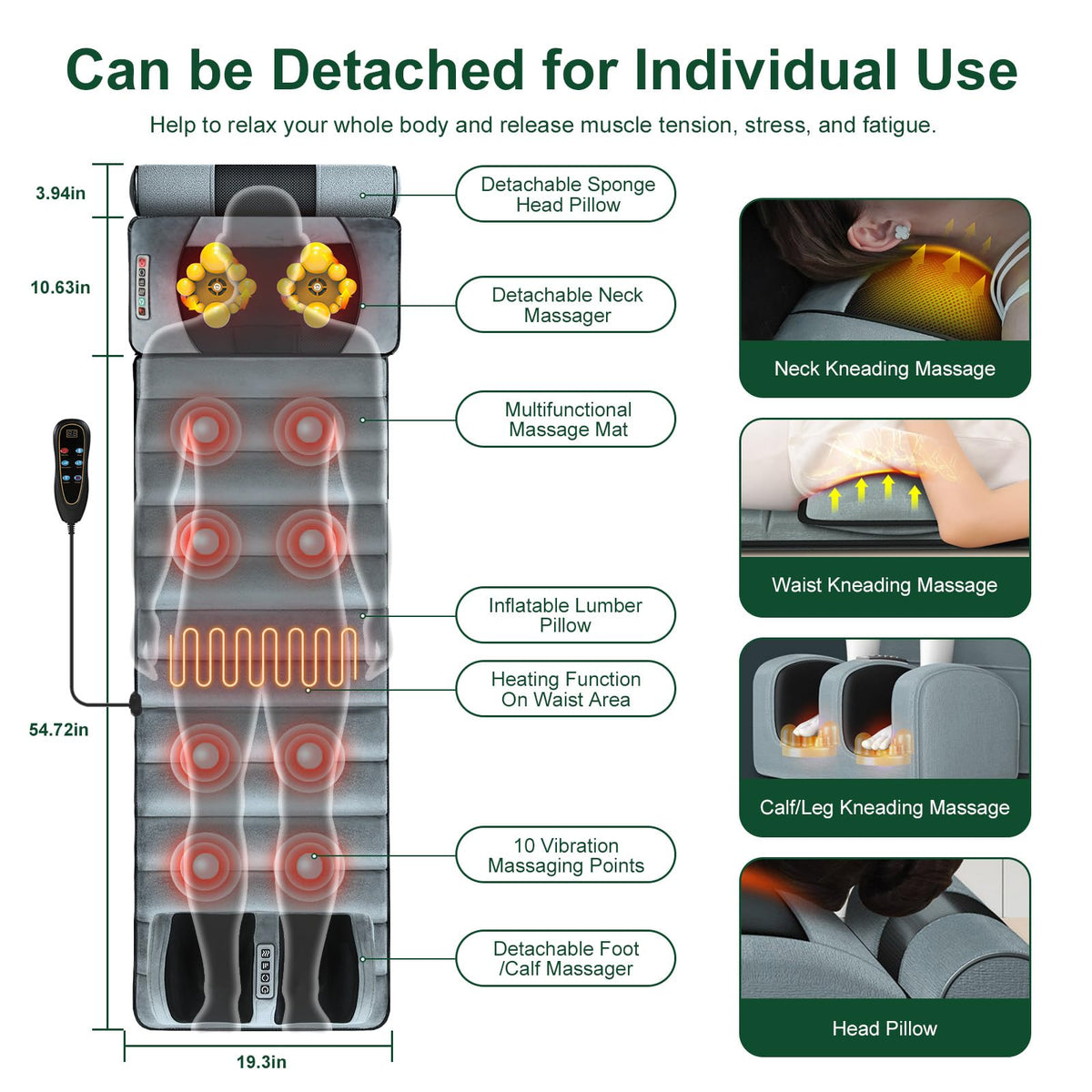 Full Body Massage Mat with Heat C396373