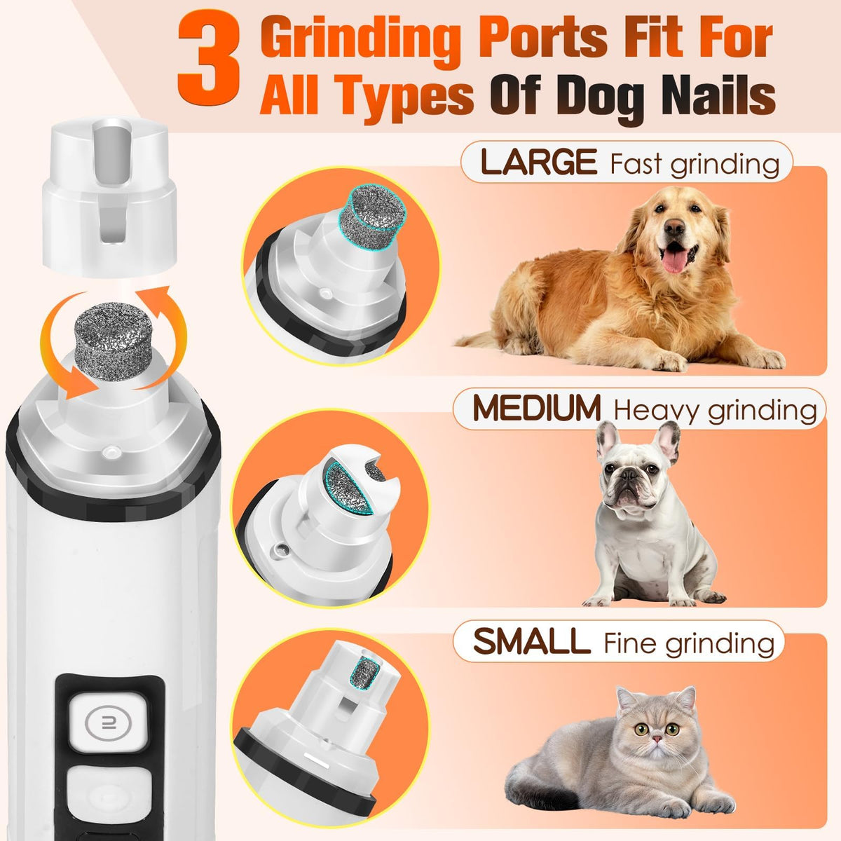Ultra Quiet Electric Pet Nail Clippers with LED Lights B36761