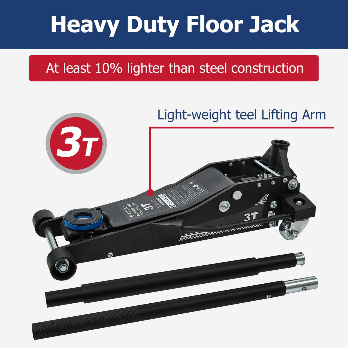 3 Ton Aluminum and Steel Floor Jack K637