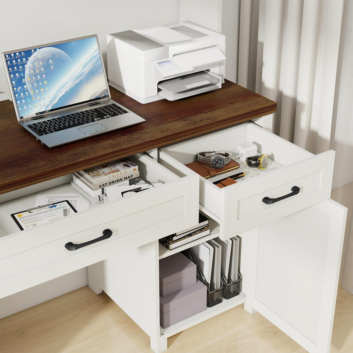 67" Executive Desk with File Drawer S21225