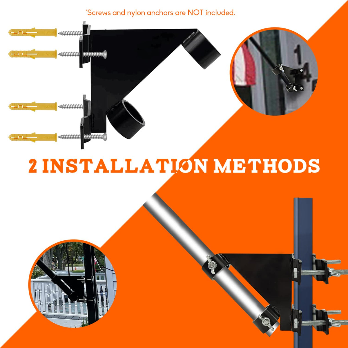 Flag Pole Mount Bracket 45 Degree No Drilling E6616