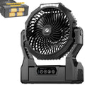 Battery Operated Portable Fan with 4 Speeds, 3 Timers & 2 Light Modes, Black Y155