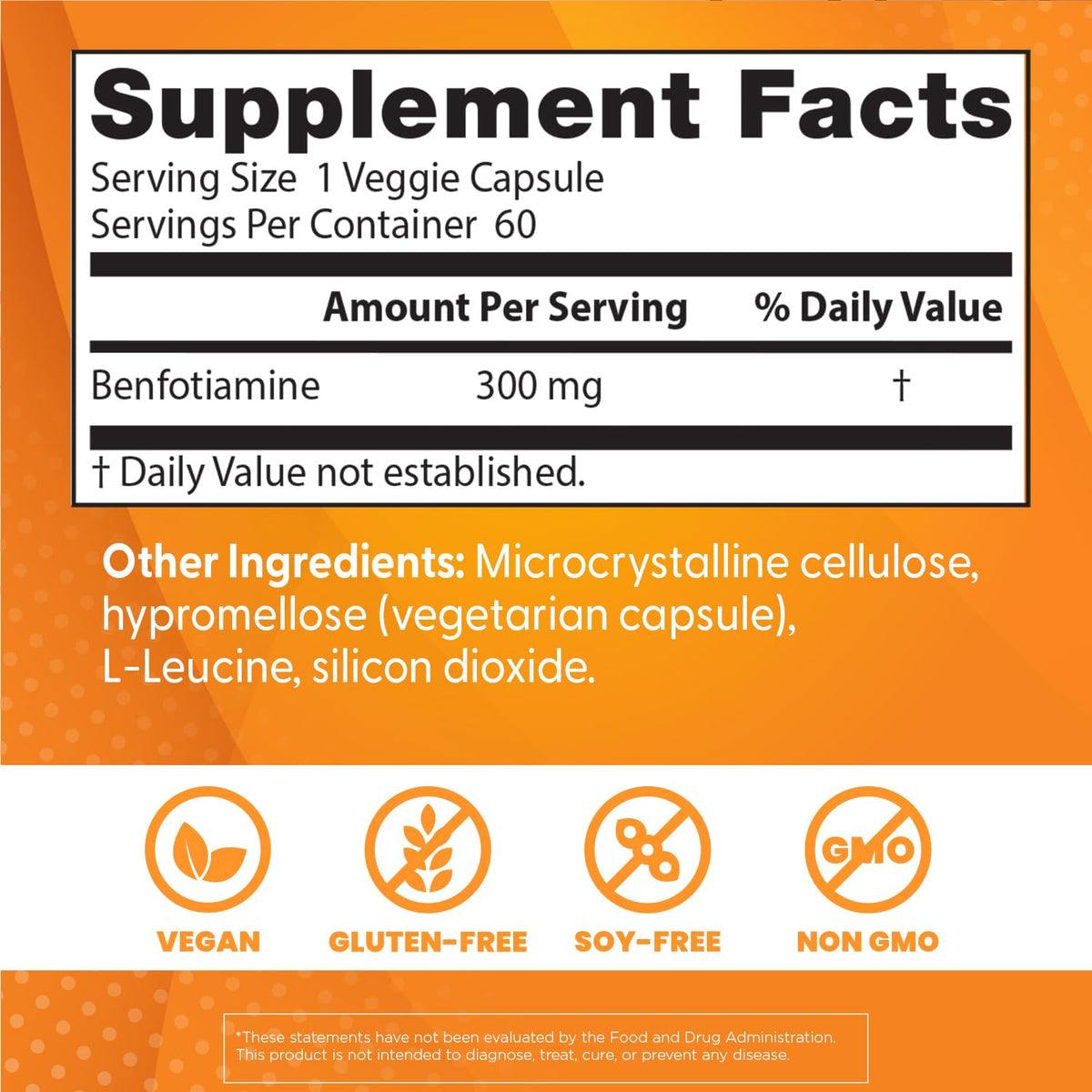 Benfotiamine 300mg Vegan 60 Veggie Caps N704484