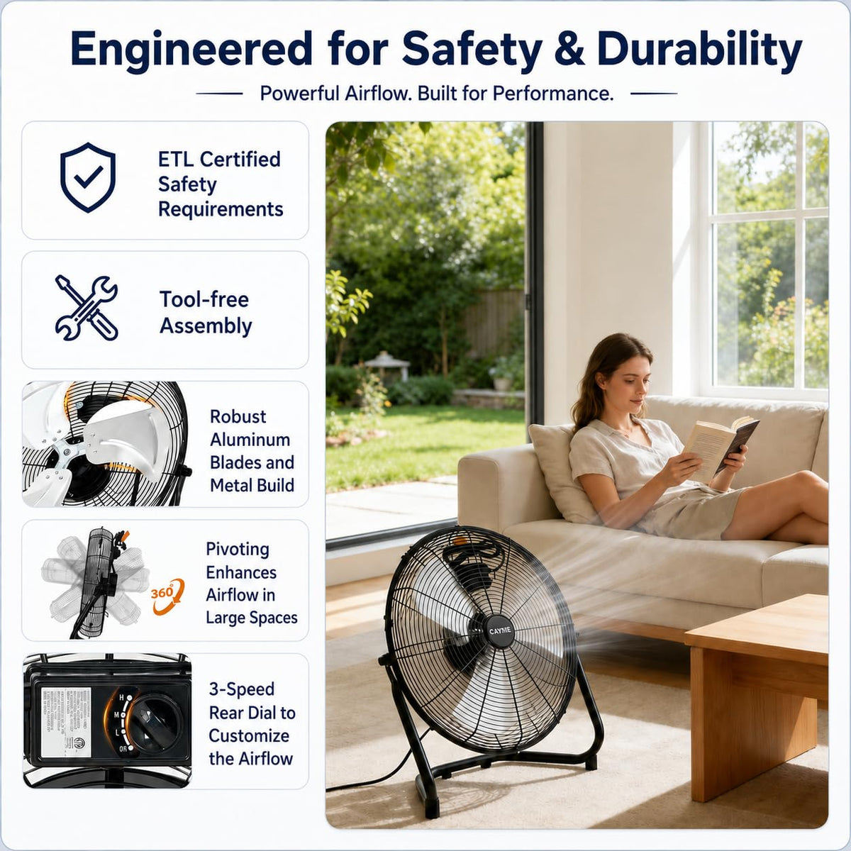 20 Inch High Velocity Floor Fan G815265