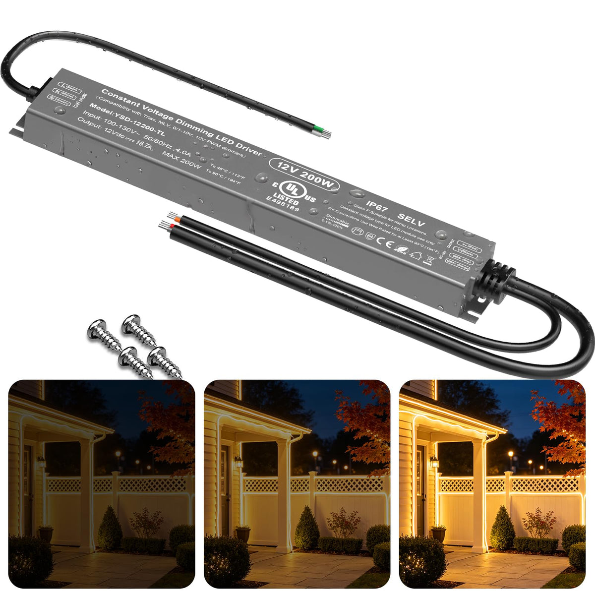 12V Dimmable LED Driver 200W E50545