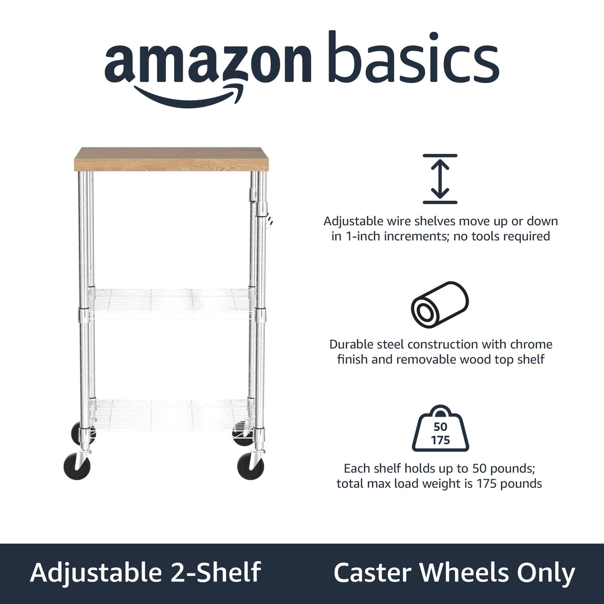 3-Tier Kitchen Storage Rack with Caster Wheels K78754