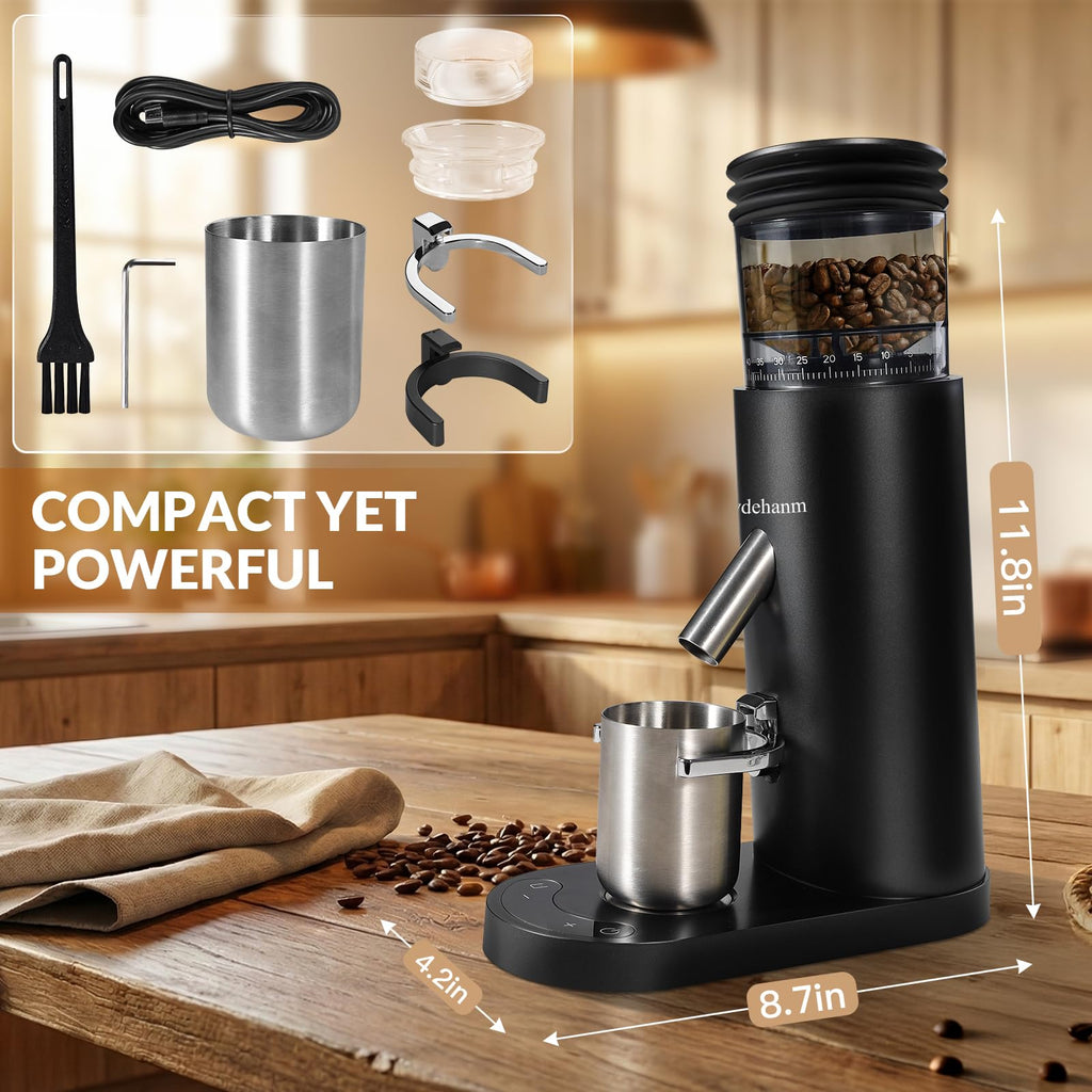 Cordless Black Conical Burr Coffee Grinder N76304