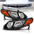 Black Replacement Halogen Headlights Set Z893