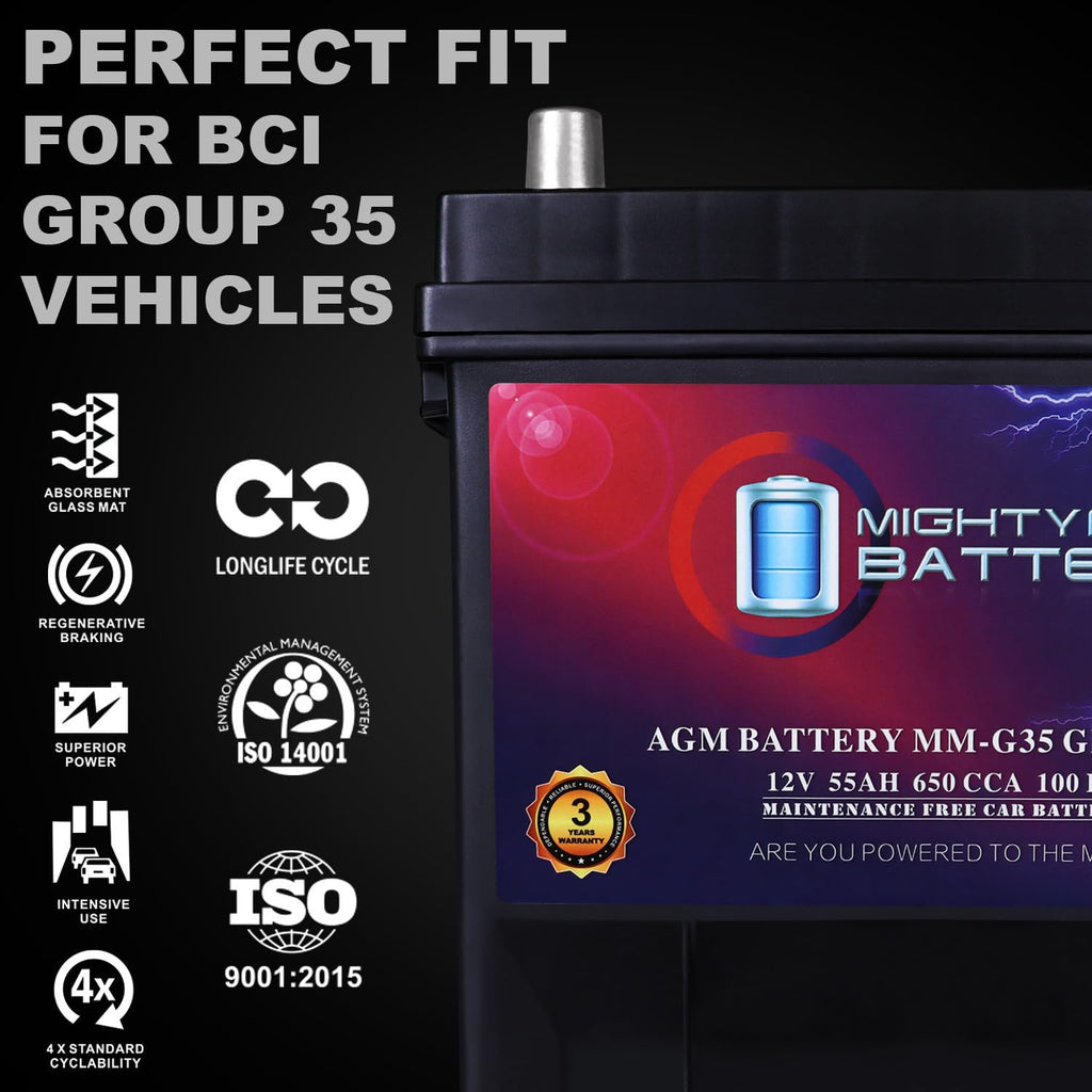 12V 55Ah AGM 650 CCA Replacement Battery O220942