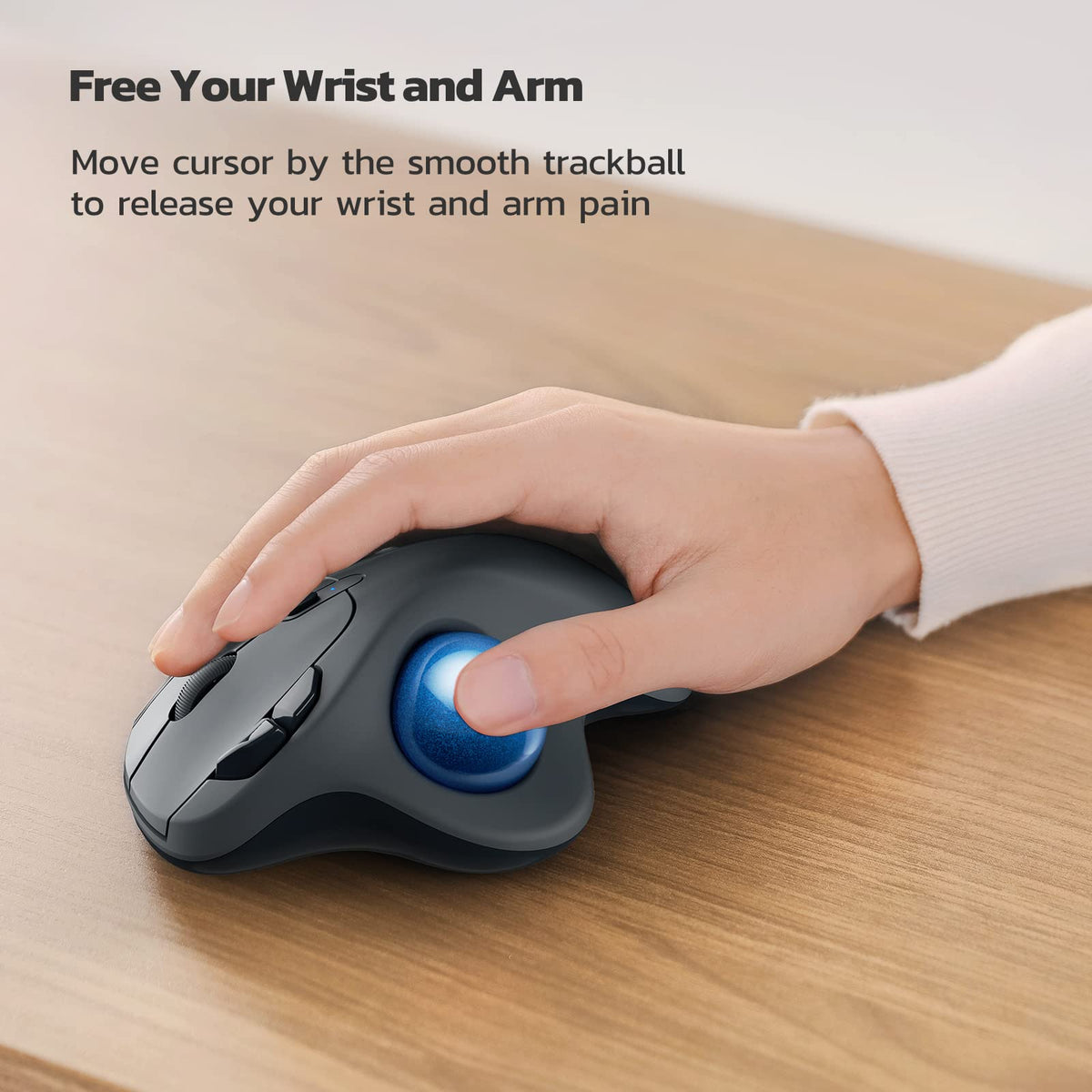 Wireless Ergonomic Thumb Control Trackball Mouse F183