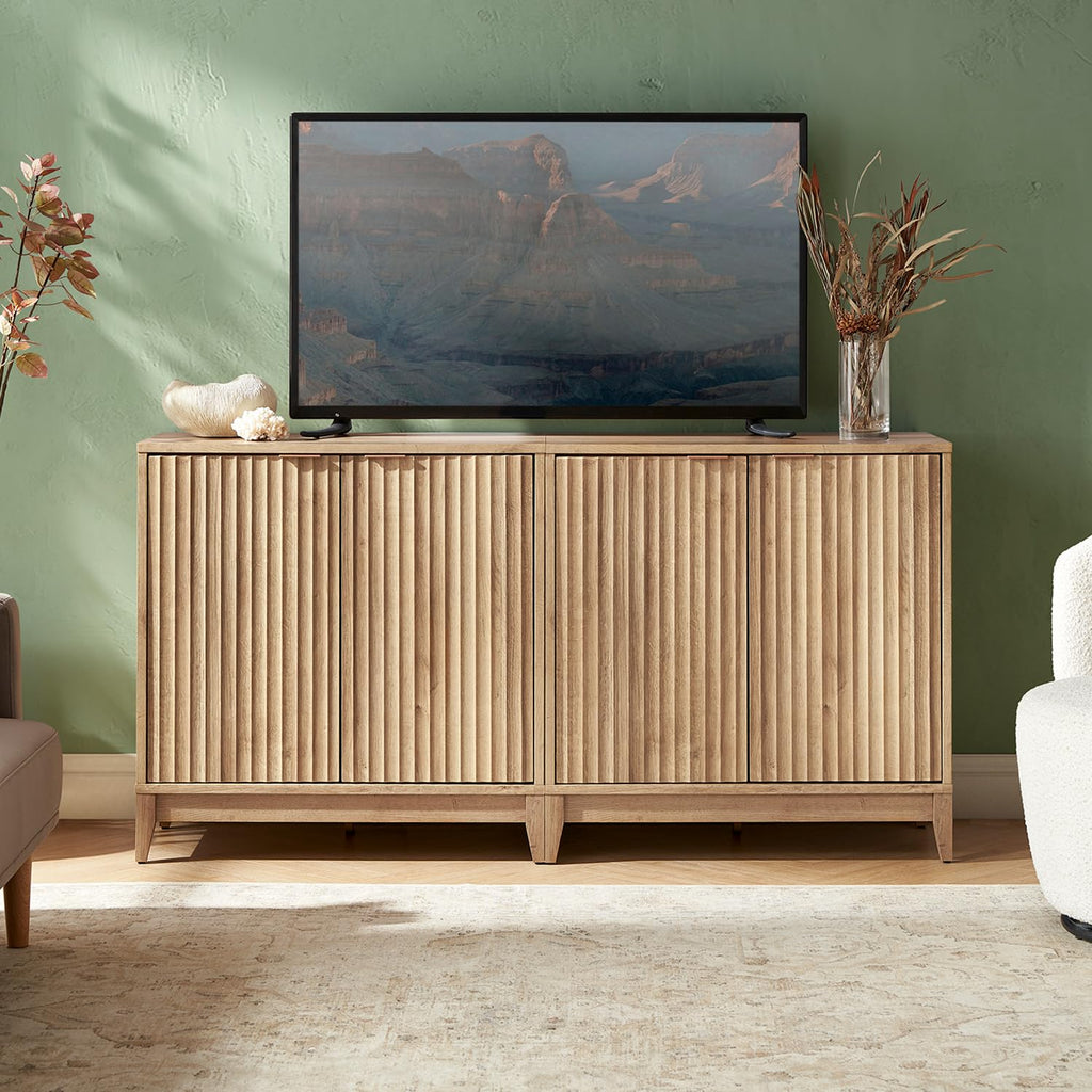 Fluted Storage Cabinet with Adjustable Shelf S90769