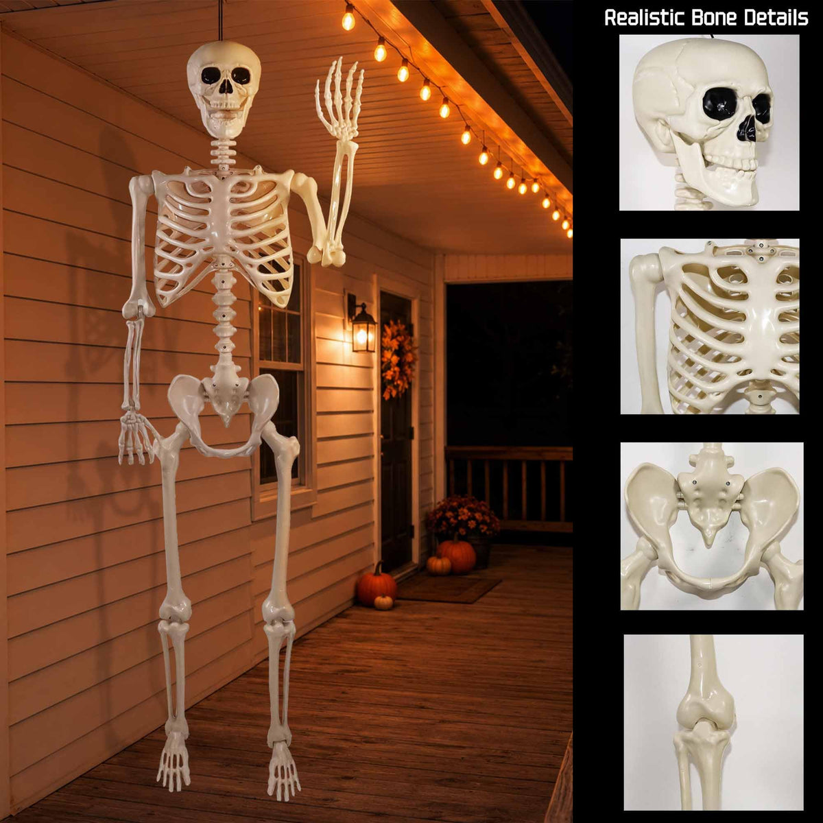 5.4ft Posable Life Size Skeleton with Movable Joints T491