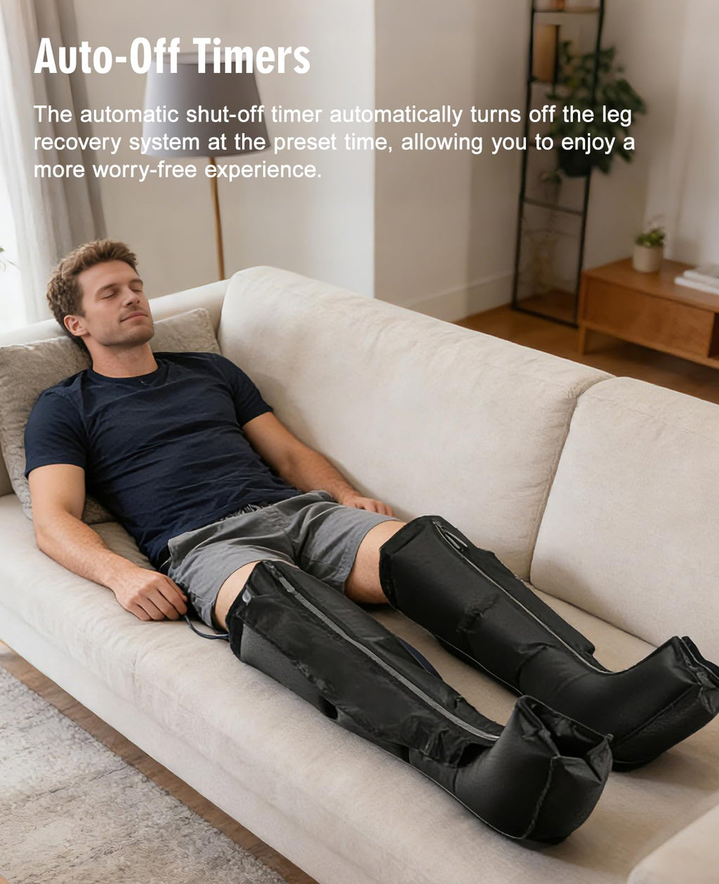 Leg Air Compression Massager with Zipper Boots 6 Modes M85372