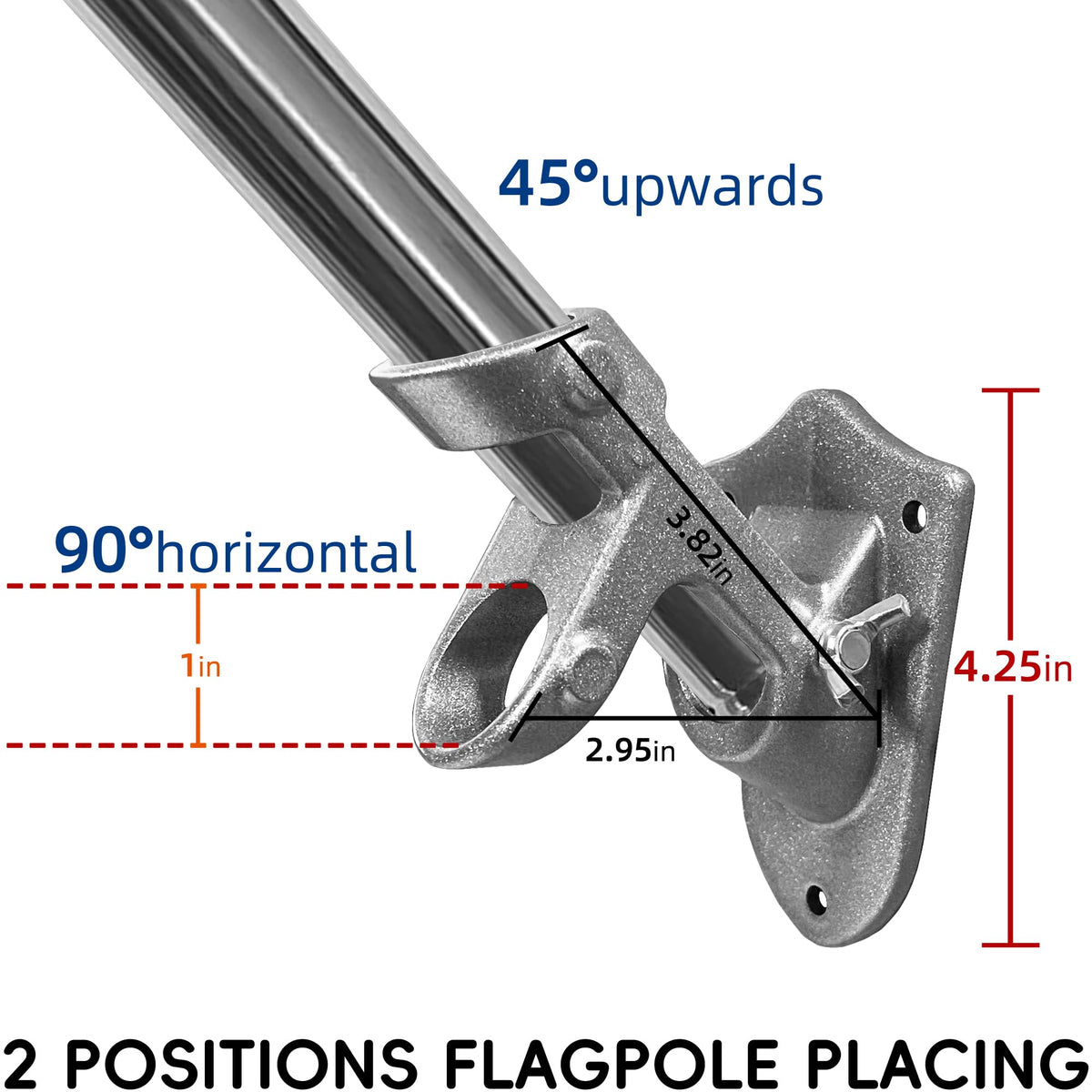 6 FT Stainless Steel Flag Pole Kit, 2 Packs C556701