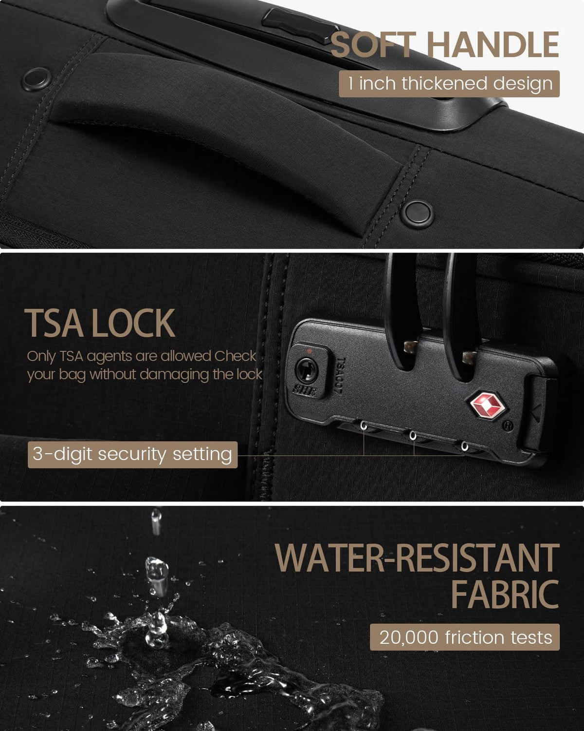 16 Inch Softside Spinner Luggage with TSA Lock L40650