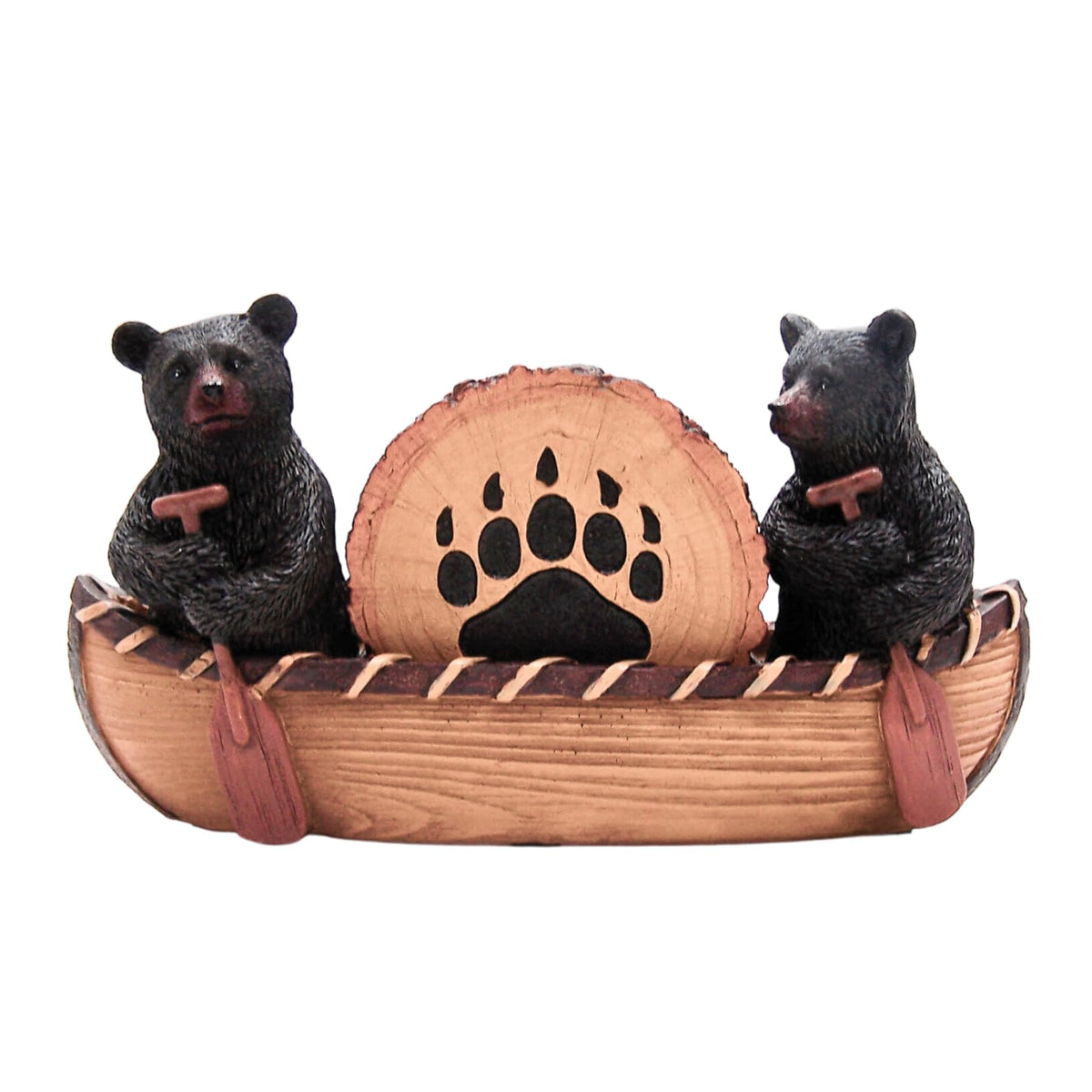 Set of 4 Rustic Bear Canoe Coasters L664