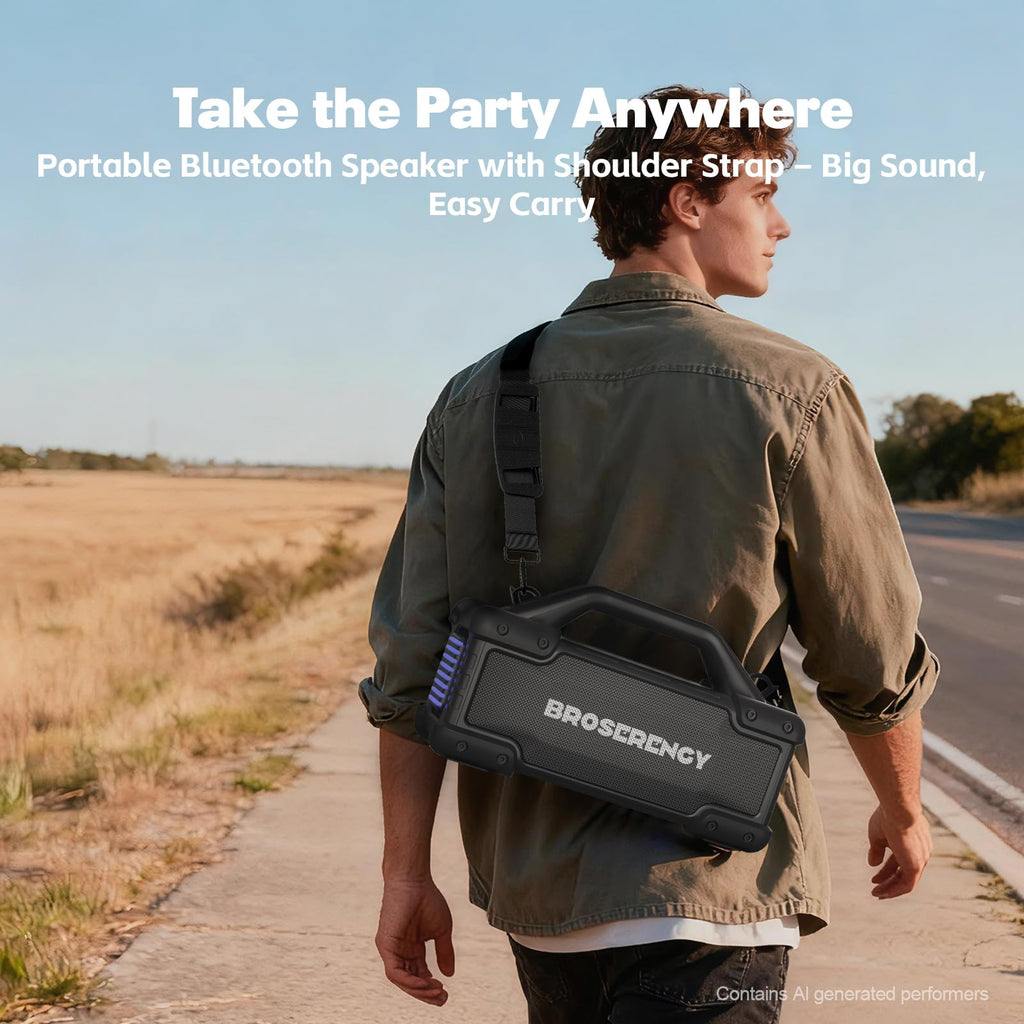 Black Portable Water Resistant Bluetooth Speaker P5041