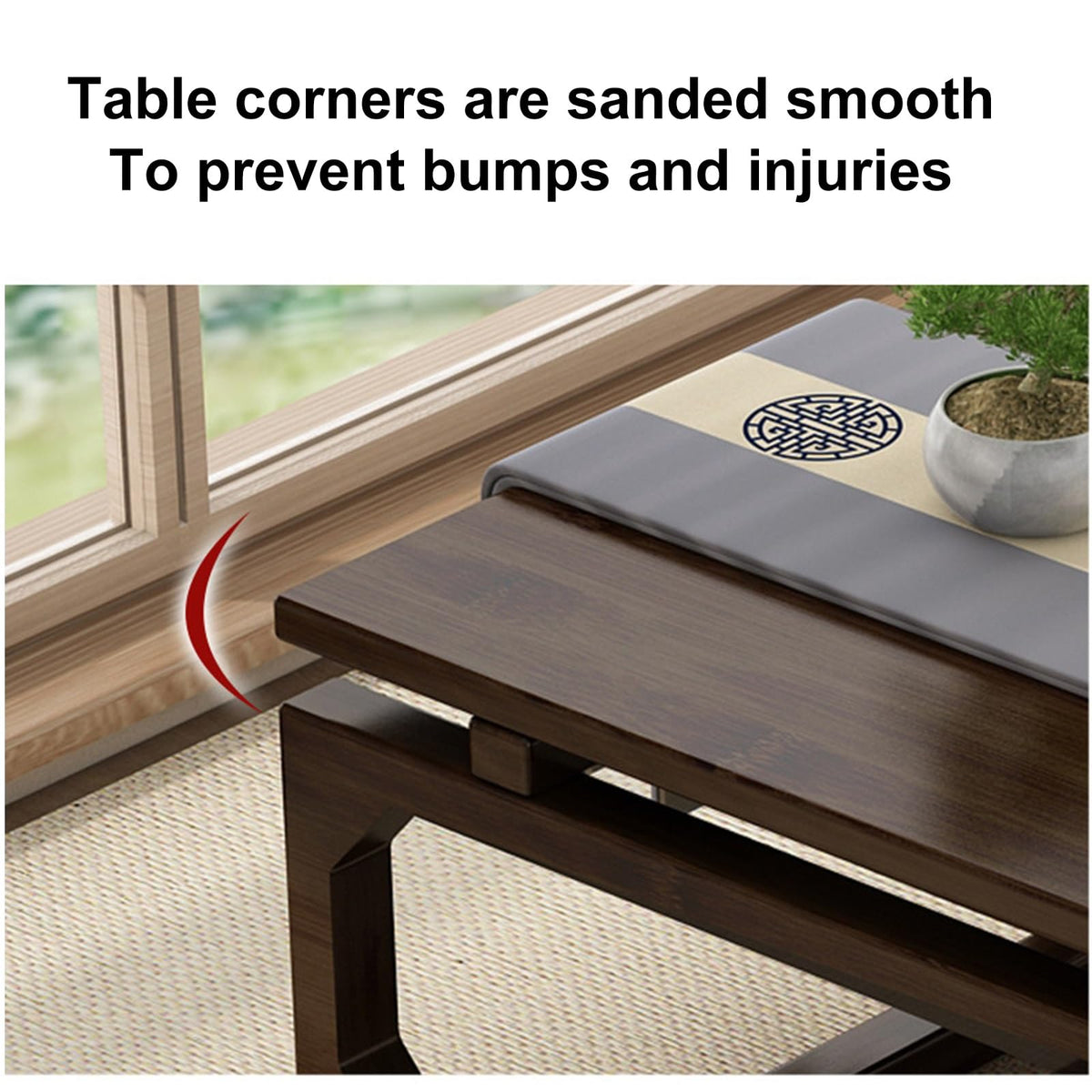 Japanese Floor Table Solid Wood 100x55x30cm I89574