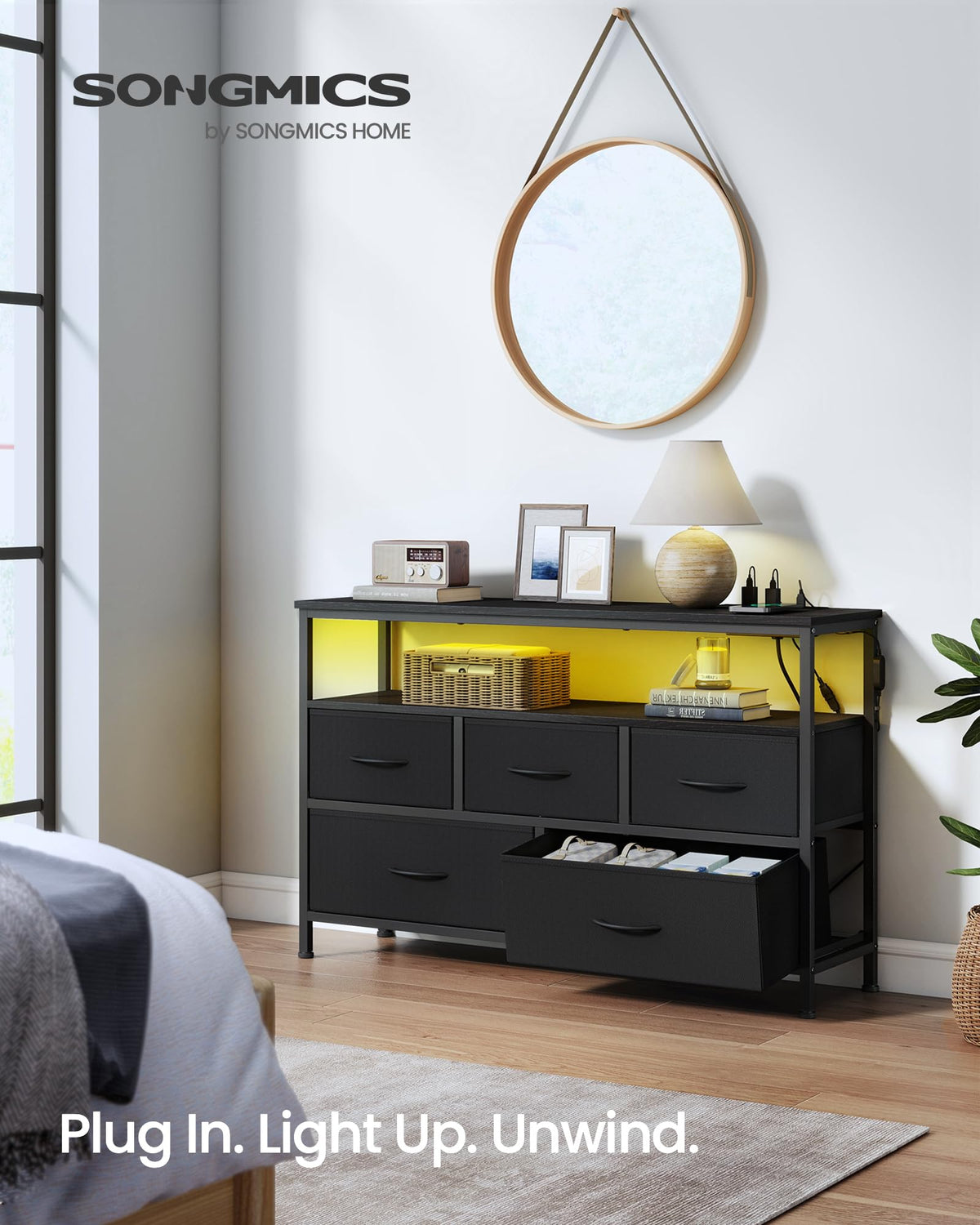 5 Fabric Drawers Dresser V465308