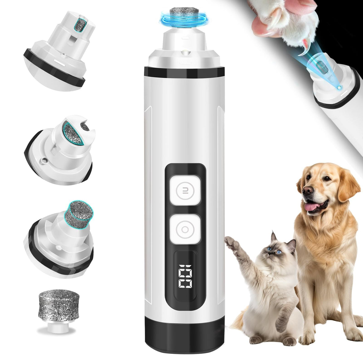 Ultra Quiet Electric Pet Nail Clippers with LED Lights B36761