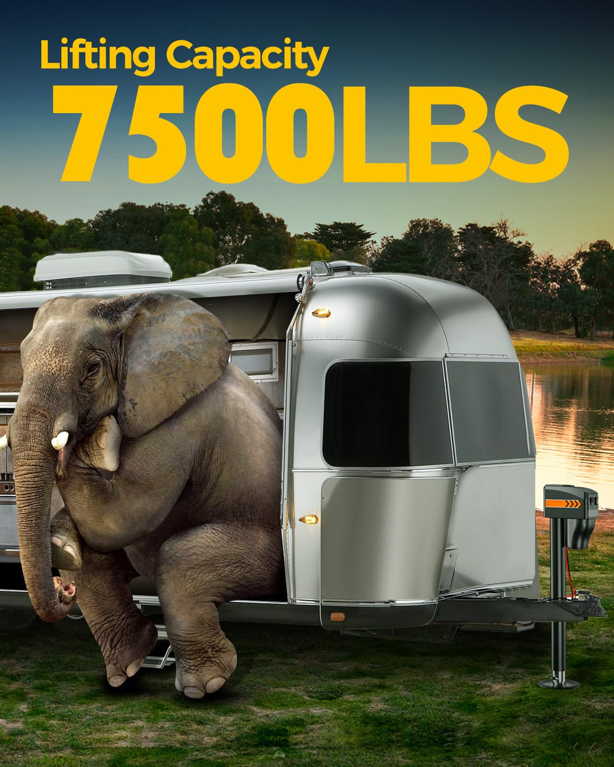 Electric Trailer Jack 7500LBs with Waterproof Cover U22985